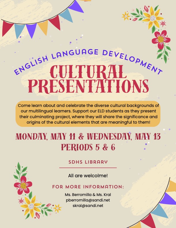 ELD Cultural Presentations, May 5 & 6