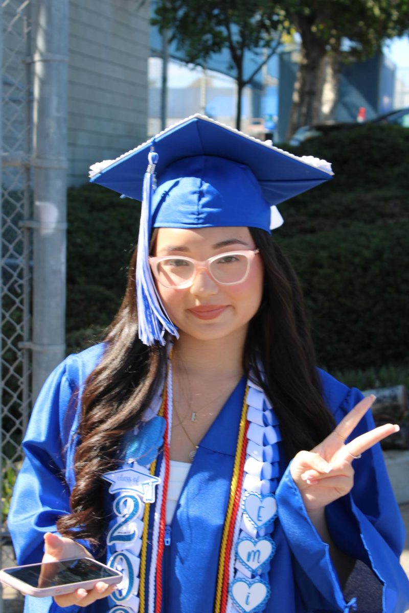 Emily Nuñez prepares for commencement. Nuñez is planning on heading to SDSU.